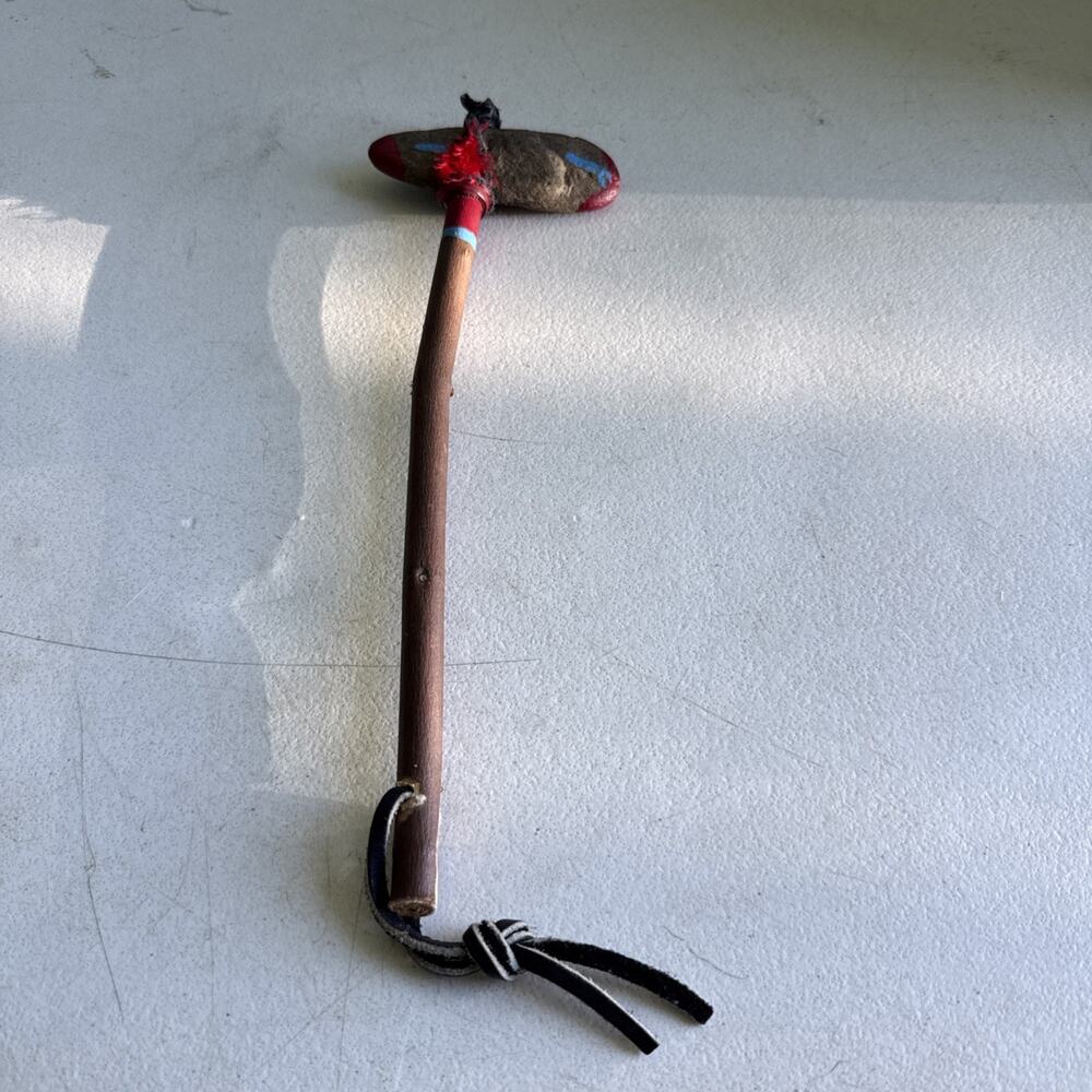 Vtg. Indian Style Stone Head Tomahawk War Native American 13”